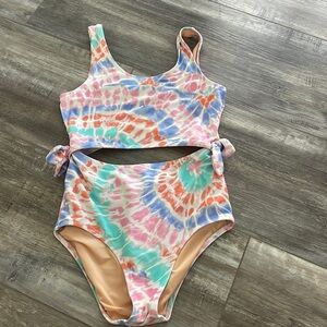 Crewcuts tie-dye, one piece cut out monokini swimsuit size 12